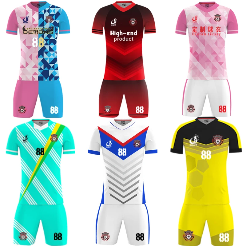 Ngift sublimated customize football jersey Pink and white soccer uniform custom soccer jersey OEM logos