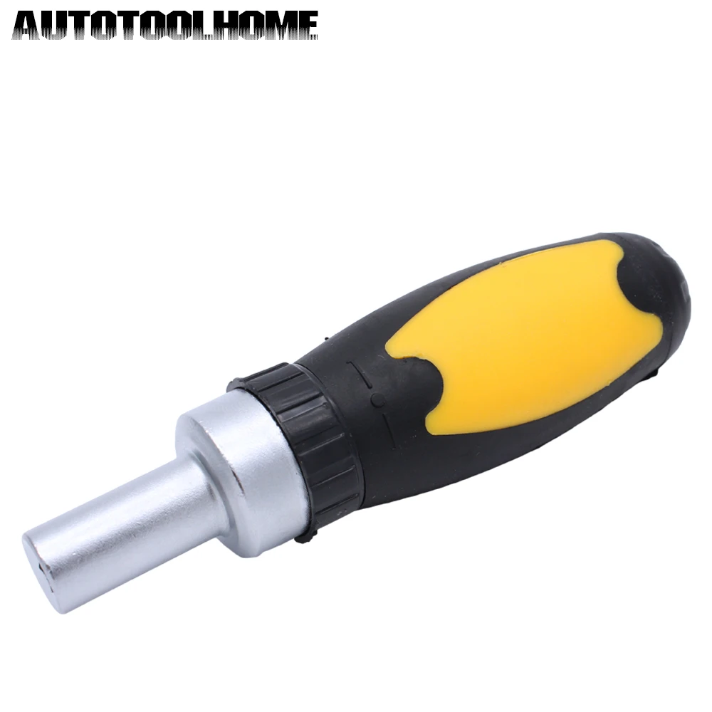 AUTOTOOLHOME 1/4" Multi Ratchet Wrench Screwdriver Carbon Steel Handle