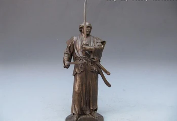 

song voge gem S0845 13"China Art Pure bronze Carved Japan cavalier warrior sculpture