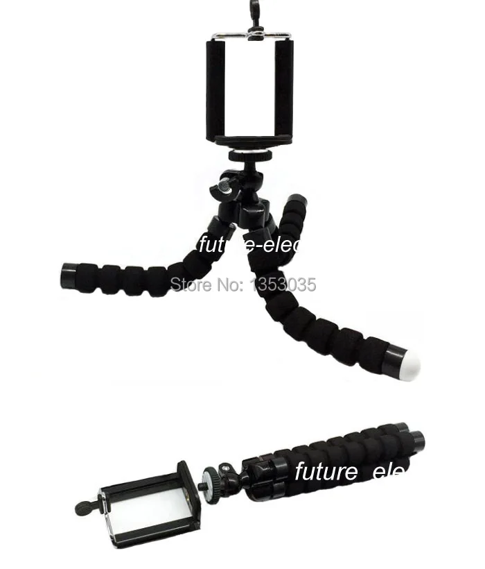 

Black Octopus Leg Flexible Tripod Bracket Cell Phone Holder Stand For iPhone Samsung XiaoMi Coolpad Lenovo Sony MOTO Mobilephone