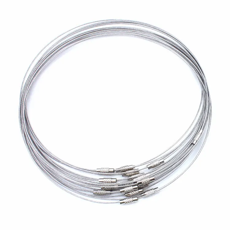 10pcs/lot 46cm silver Stainless Steel Necklace Wire Cord For DIY Craft