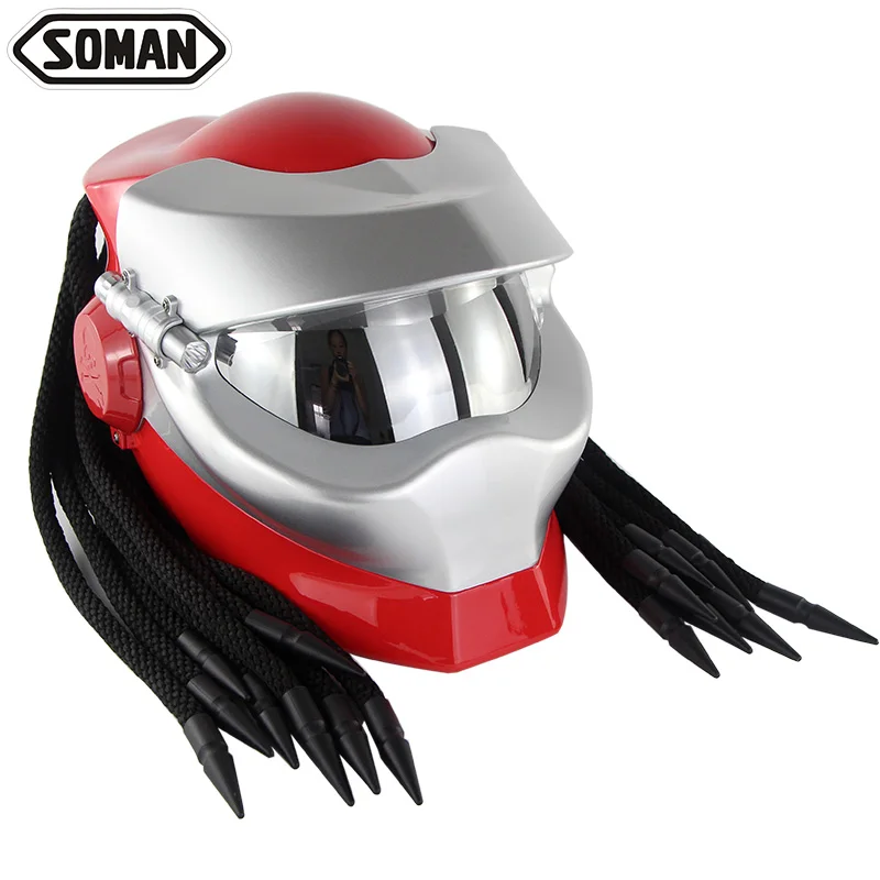 

New Arrival Brand Soman 958 Full Face Motorcycle Helmet Motorbike Casque Moto Casco Riding Protector Helmets With Braids