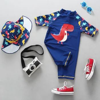 

Swimwear Baby Boy One Piece Child Bathing Clothes Dinosaur Print UV Protection Infant Newborn Babies Swimming Suit Beach Wear