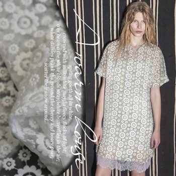 

Europe and the United States fairy fan and organza embroidered dress shirt skirts custom fabrics by hand