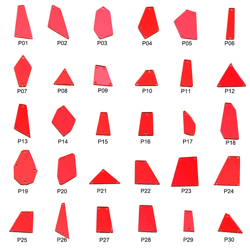 Пробивая по доступной цене! 50 шт. красное зеркало пришивные стразы неправильной формы акриловые зеркальные пришивные стразы хрустальные Швейные Стразы B1030