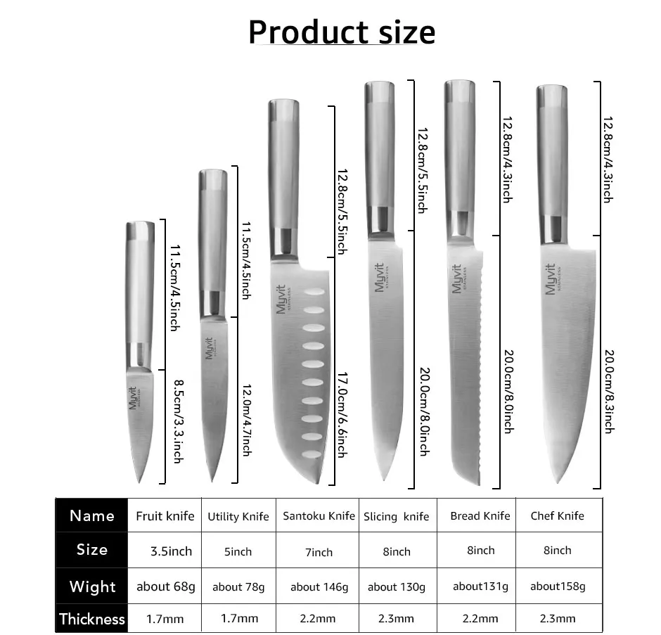 Кухонные ножи, ножи шеф-повара, японские 7CR17 440C, высокоуглеродистая Нержавеющая сталь, фруктовый нож Santoku, нож для нарезки хлеба