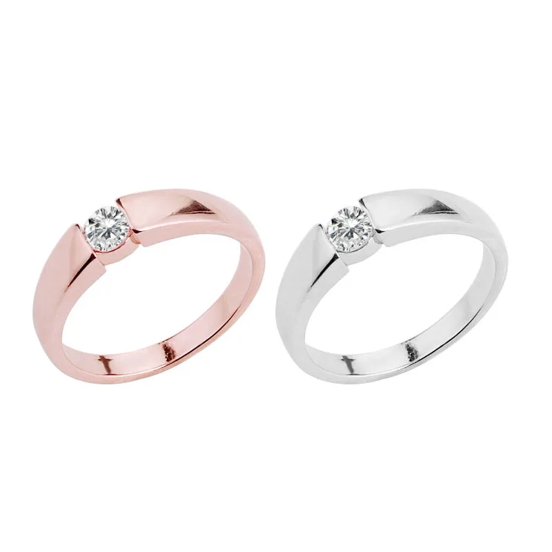 

Fashion Exquisite Engagement Ring for Women Rhinestone Silver Gold Color Wedding Rings Finger Girl Gift US Size 6 7 8 9 10 11
