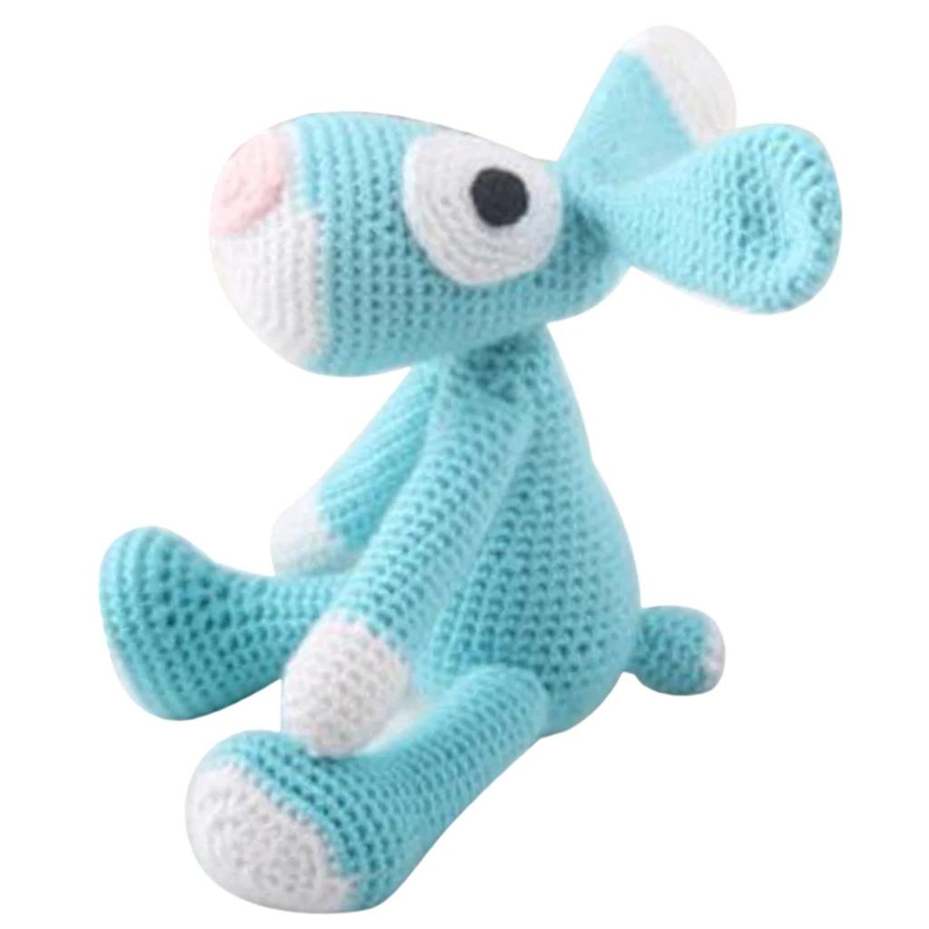 Animal Amigurumi Crochet Kit DIY Toy Material Package Blue Dog Craft Project