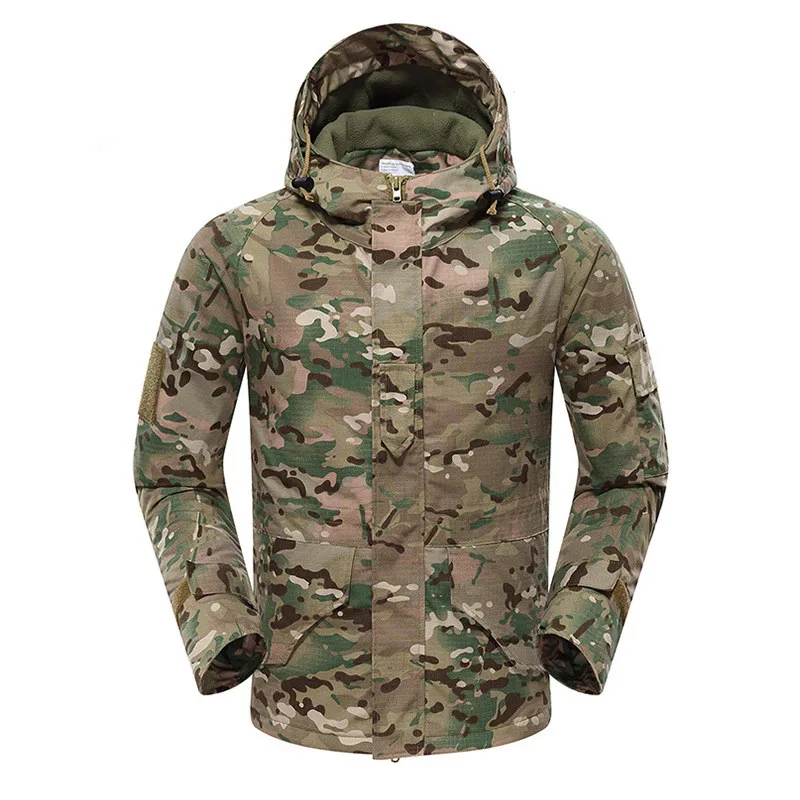 G8 зимняя камуфляжная тактическая куртка мужская с капюшоном армейская полевая военная куртка теплая 2в1 Толстая флисовая подкладка Водонепроницаемая ветровка
