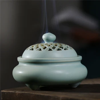 

Chinese Antique Ceramic Porcelain Incense stove Burner Holder Buddha Censer Incense Sticks incense coils cones Furnace