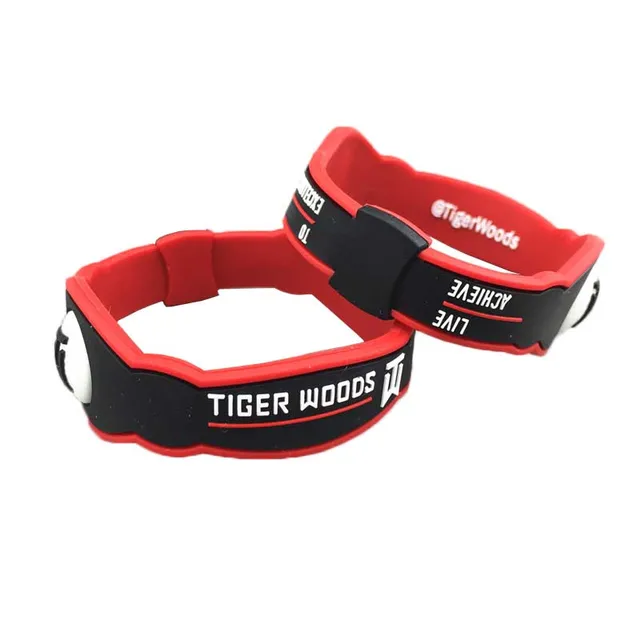 Wholesale Golf Silicone Bracelet Black and Red Color T Woods Energy