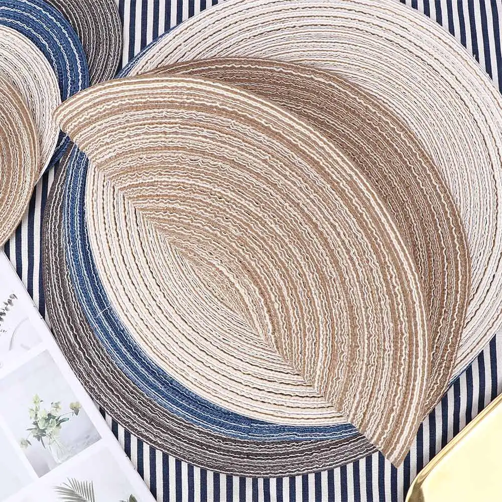 Round Design Table Ramie Insulation Pad Solid Placemats Linen Non Slip Table Mat Kitchen Accessories Decoration Home Pad Coaster Round Design Table Ramie Insulation Pad Solid Placemats Linen Non Slip Table Mat Kitchen Accessories Decoration Home Pad Coaster