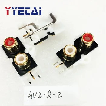 

RCA socket AV lotus socket audio socket 2 hole socket AV2-8-2 two gold-plated bowl with lotus feet Free shipping