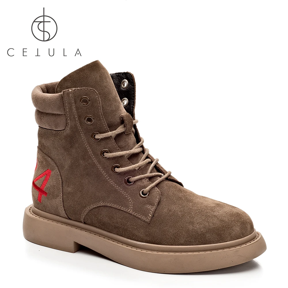 

@Cetula 2018 Handcrafted Quilted Effect Sheep Suede Lace-up #424 Female Hi-top Work Boots ft. Padded Collar&Stitching Outsole