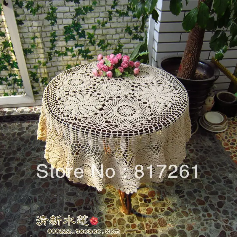 Free Shipping Flowers Lace Tablecloth For Wedding Crochet American Free Shipping Flowers Lace Tablecloth For Wedding Crochet American 100 Cutout Cotton Knitted Table Cover Cloth Overlay In Tablecloths From Home