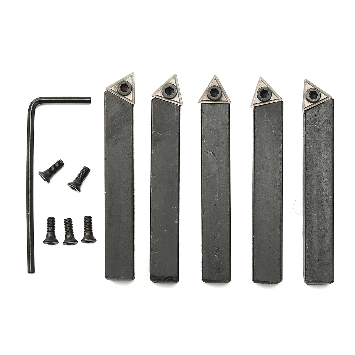 

5Pcs 8mm(5/16") Indexable Carbide Tipped Lathe Cutter Tool Set Style A B E For CNC Machine Drop Forged with Indexable Tungsten