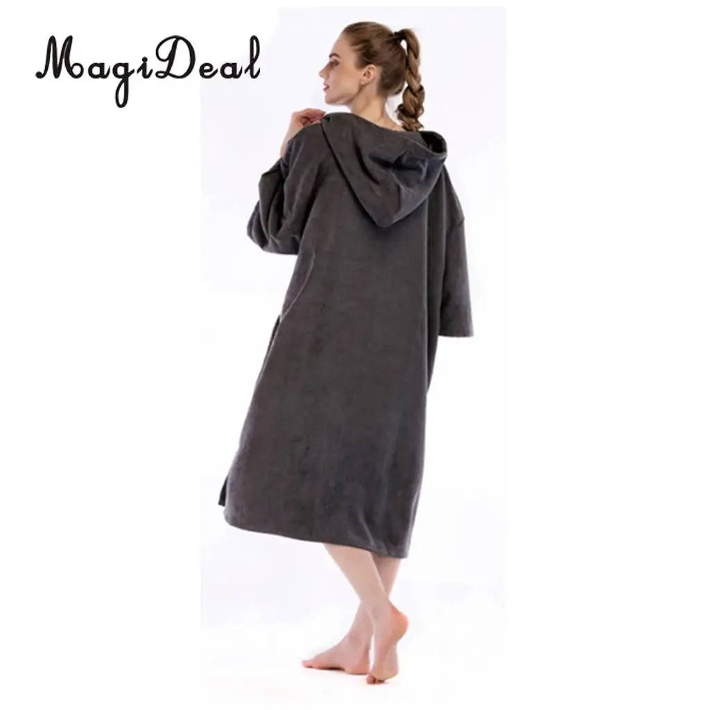 Surf Swim Changing Robe Bath Towel Outdoor Adult Water Absorbent Hooded Beach Poncho Towel Women Man Bathrobe Quick Dry Cover Up