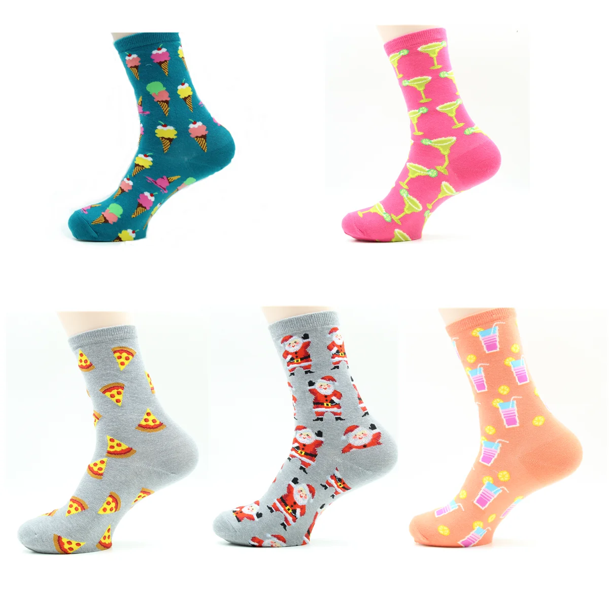 

Women's Socks Japanese Cotton Colorful Cartoon Cute Funny Happy Kawaii Ice Cream Santa Pizza Food Ball Socks Girl Christmas Gift