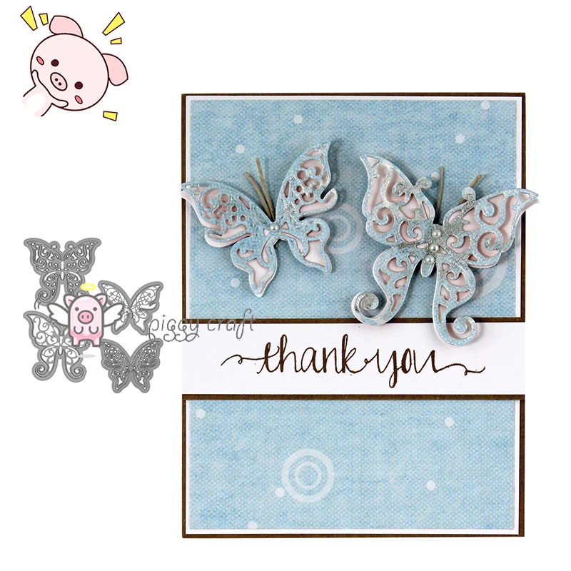 

PP Craft metal cutting dies cut die mold 4pcs butterfly Scrapbook paper craft knife mould blade punch stencils dies