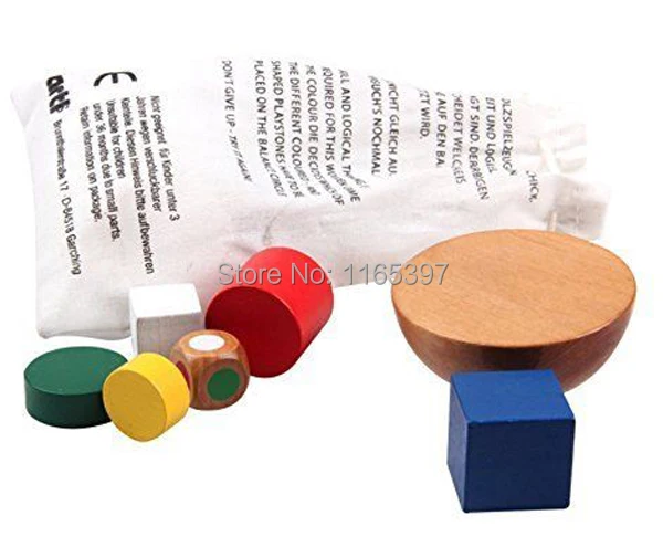 

Free ship 1 Set children kids Wooden Montessori geometric blocks balancing game early development Educational materials toys