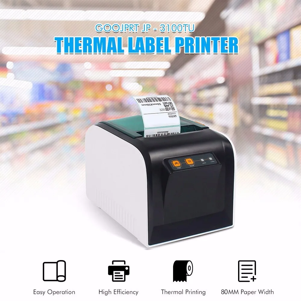 GOOJPRT JP 3100TU Thermal Label Printer 80mm Sticker