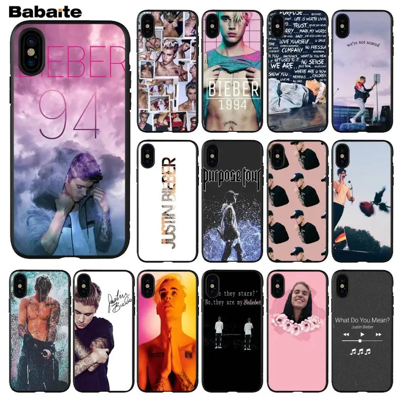 Babaite Justin Bieber Newest Super Cute Phone Case for iPhone 5 5S SE 6 6s 7 7plus 8 8Plus XRX XS MAX cover case