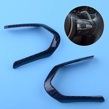 

DWCX 2pcs Car Steering Wheel Covers Frame Trim Carbon Fiber Decoration Fit For BMW M3 M4 M5 New 1 3 Series X5M