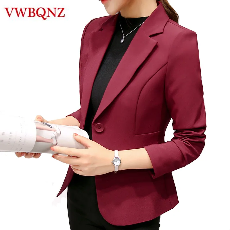 Цвет: белый, черный, Для женщин блейзеры и куртки тонкий одежда с длинным рукавом Офисные женские туфли, на одной пуговице, короткая куртка, костюм женский Femenino блейзер