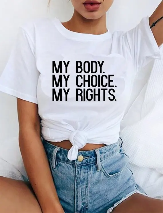 Sugarbaby النسوية تي شيرت جسدي خياري بلدي حقوق المرأة حقوق بارد النسوية المحملة قصيرة الأكمام نعرفكم النسوية t قميص