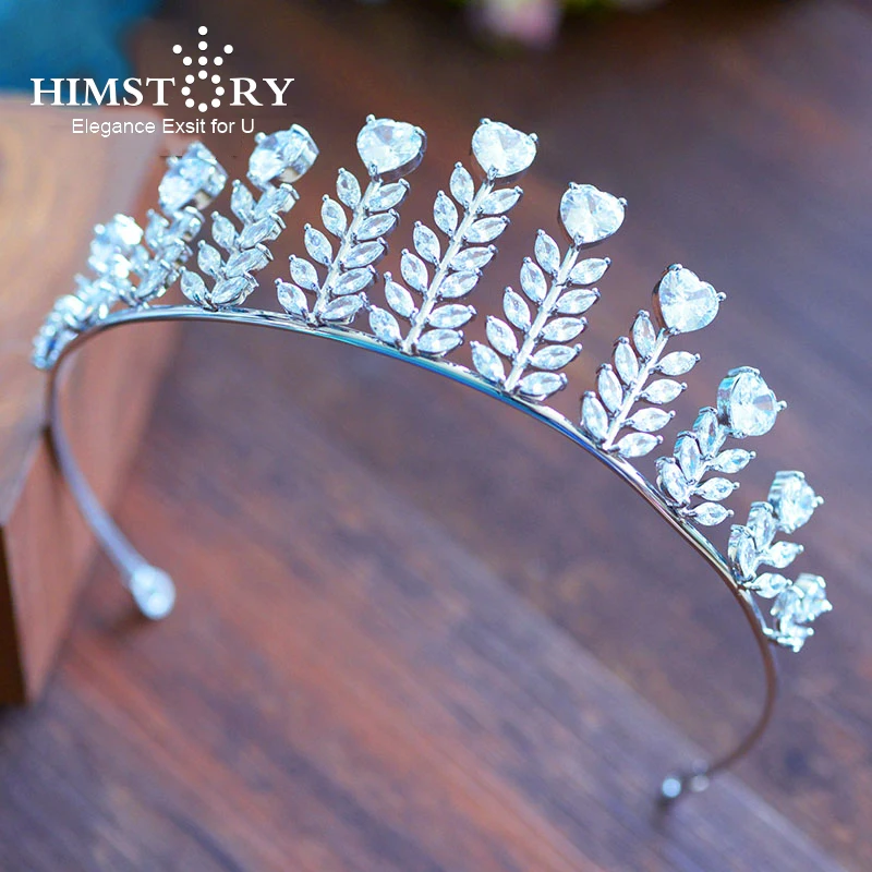 

Himstory High-end Wedding Bridal Cubic Zircon Tiaras Crown Branch Princess Pageant Prom Tiara Headband Wedding Hair Accessories