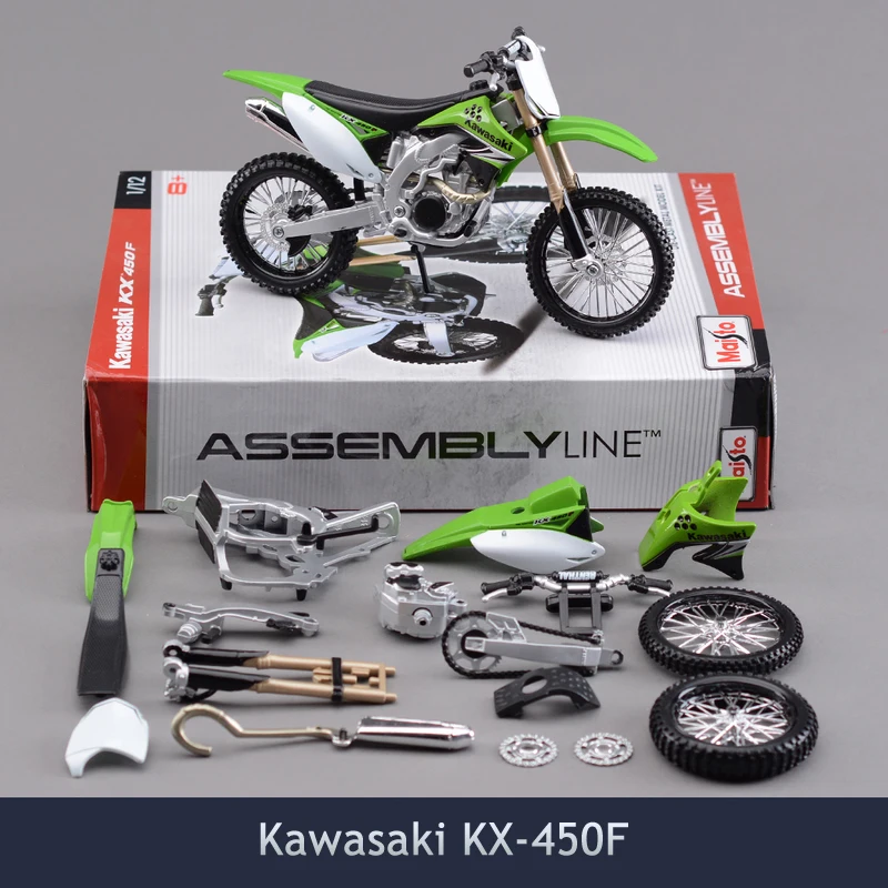 

1/12 Scale Brinquedos Diy Assembly Motorcycle Model Toy Kawasaki Kx-450f Puzzle For Child Gift Or Collection with box diy001