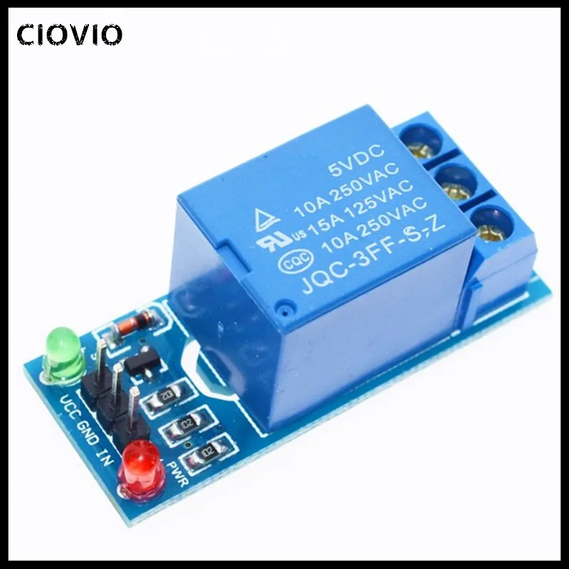 

CIOVIO 10PCS 1 Channel DC 5V Relay Module with Optocoupler Low Level Trigger Expansion Board for arduino