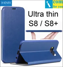 X-Niveau Livre En Cuir Flip Couverture De Cas Pour Samsung Galaxy S8 Plus X Niveau Fibcolor Ultra mince Portefeuille Funda intérieure TPU