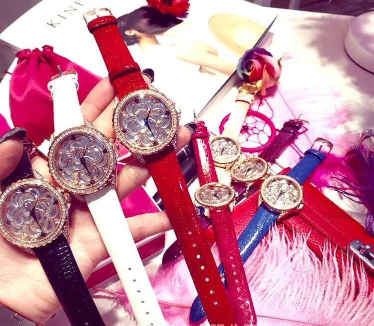 

AAA Women Watches Full Rhinestone Luxury Lady Wristwatches Genuine Leather Dress Watch Women Quartz Watch Bracelet Gift Watches