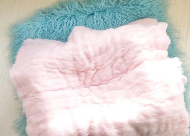 Пушистый мериносовый шерстяной войлок Флисовое одеяло корзина наполнитель слой фон новорожденный реквизит для фотосессии подарок для ребенка