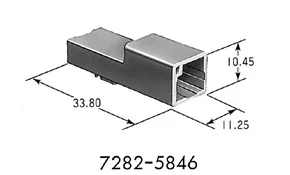 100 шт./лот 2 Pin/Way Авто жгут разъем без терминала 7282-5846