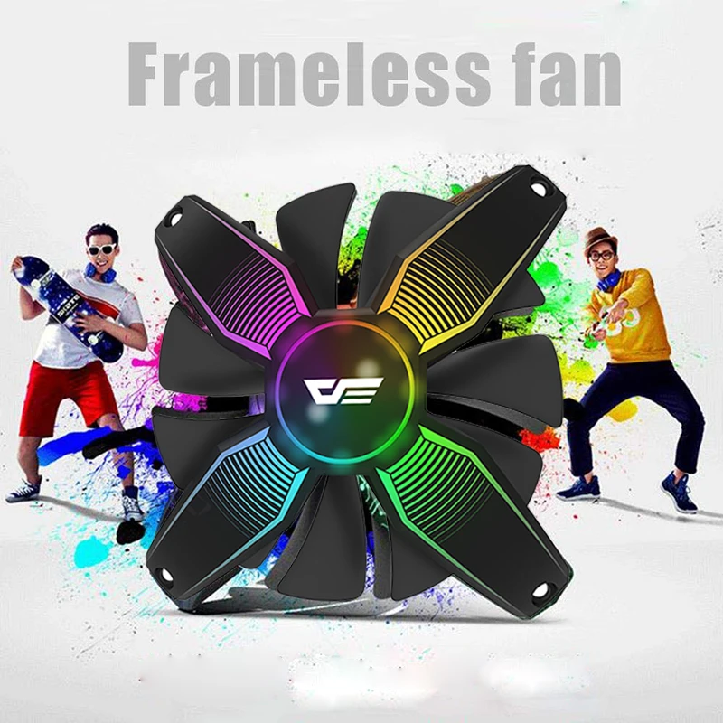 Preise DarkFlash RGB PC Fall Fan Desktop Computer Ultra Silent High luftstrom Rahmenlose Kühler Kühlung 12 V 4pin Gaming fans chassis Fällen