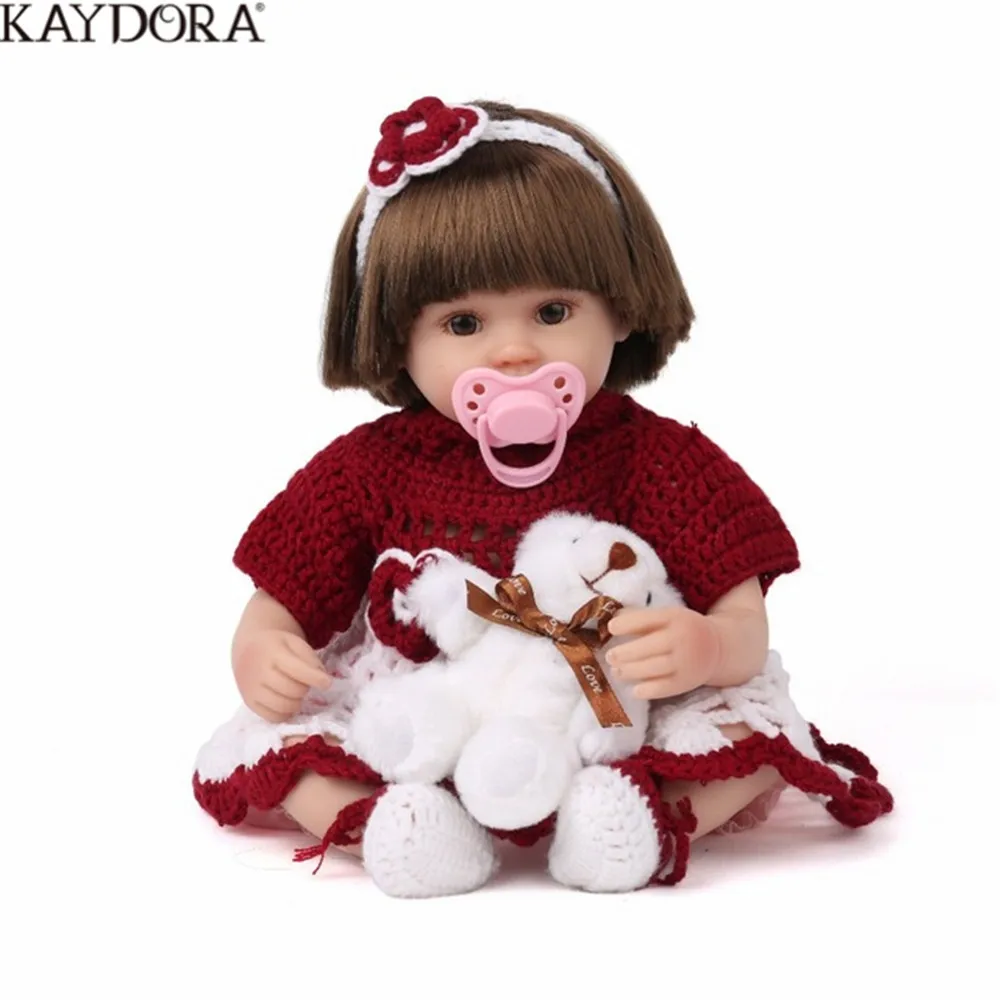 

KAYDORA Silicone Reborn Baby Dolls Girls Beauty & Fashion Toys With Plush Bear Limited Stuffed Dolls Baby Alive Reborn