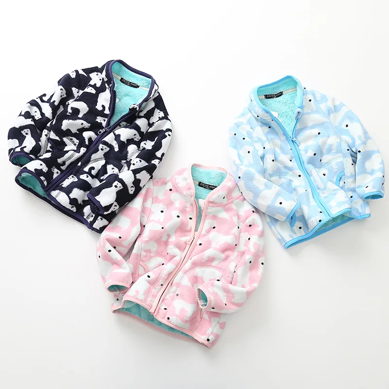 

Autumn 2019 new print polar fleece warm Children's jackets 3-8T boys girls tops