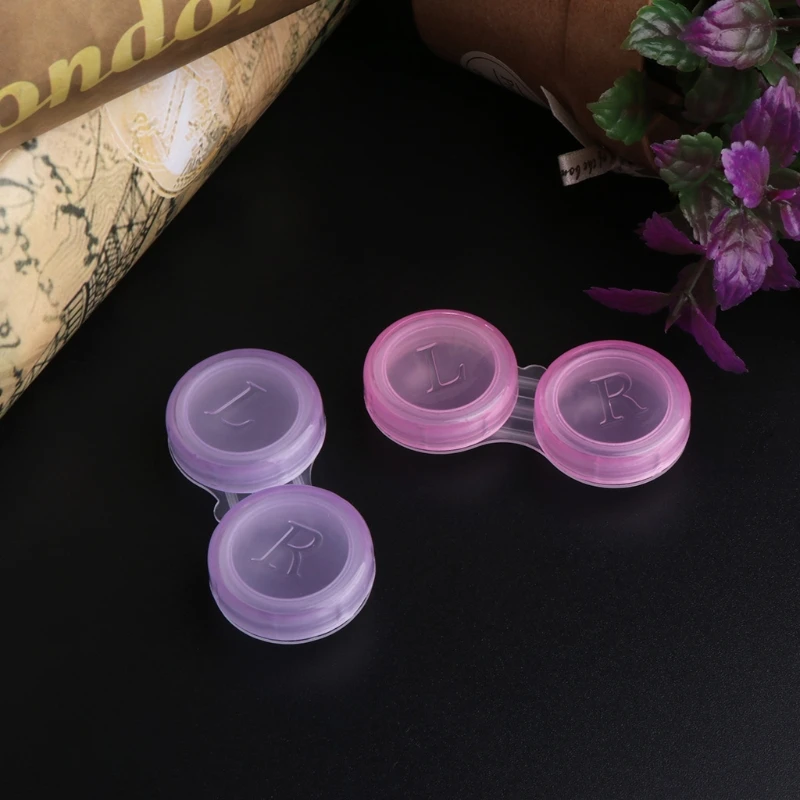 10Pcs contact lens L+R cases Storage Holder Soaking Container Travel Accessaries
