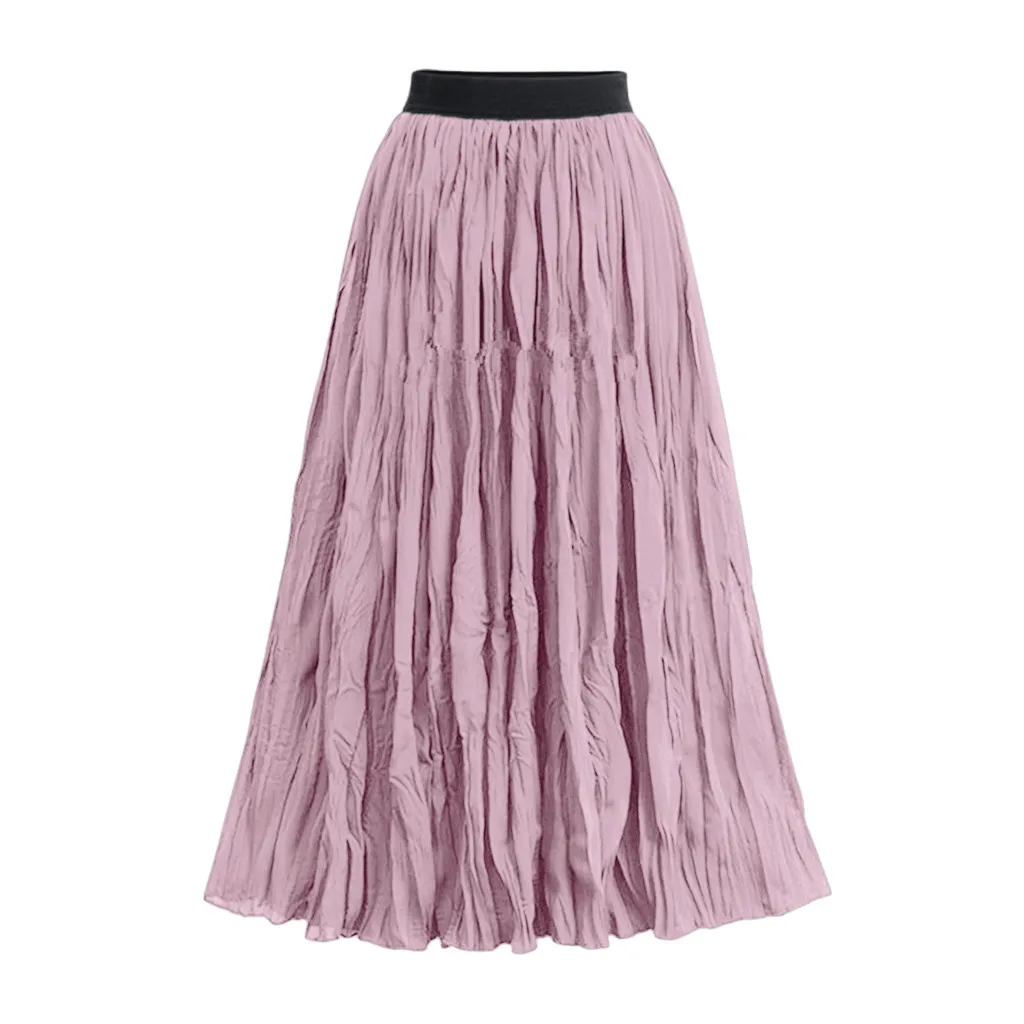 4 цвета размера плюс женские летние юбки повседневные юбки длинные плиссированные юбки макси с эластичной резинкой на талии Boho винтажные летние 5XL 2*5