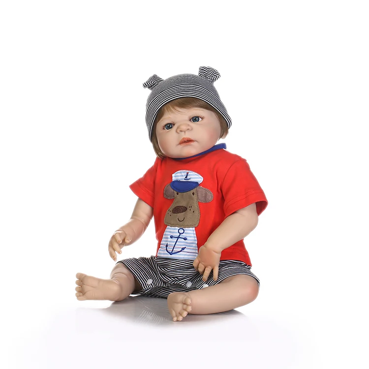NPK Reborn baby boy dolls 22 дюйма полностью Силиконовое тело reborn babies настоящие спящие