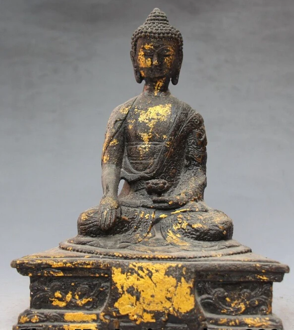 

bi003837 Old Tibet Buddhism Bronze Tathagata Sakyamuni Shakyamuni Amitabha Buddha Statue