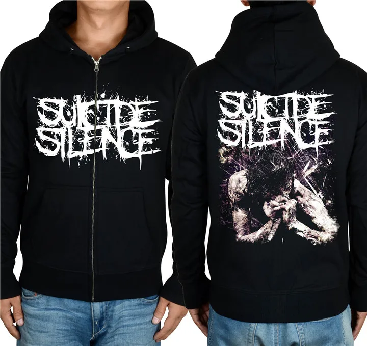 9 видов пуловер на молнии рокер sudadera SUICIDE SILENCE рок Толстовки брендовая одежда тяжелый металл хлопковый свитшот в стиле панк спортивный костюм - Цвет: 2