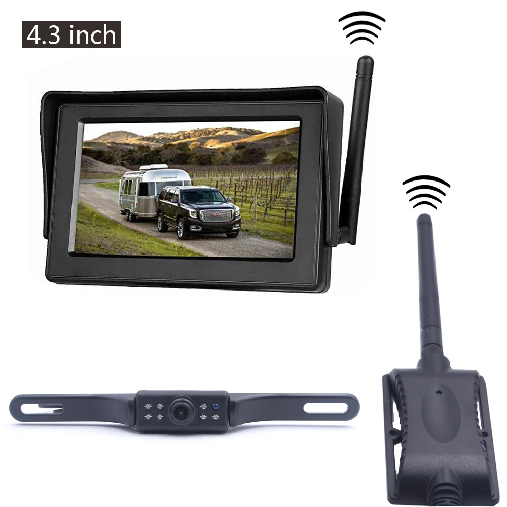 

4.3 Inch Car HD LCD Monitor Wireless Vehicle Rear View Camera Car Parking Reverse Image Display License Plate Frame Camera