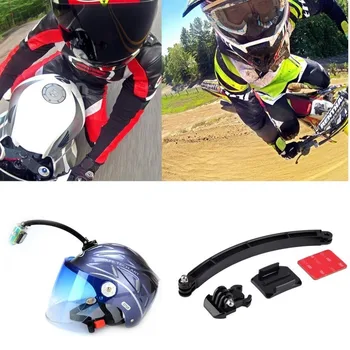 

For Gopro Mount Motorcycle Cycling Helmet Extension Arm + Buckle + 3M Sticker For Gopro Hero 1 2 3 SJ4000 SJ6000 Camera