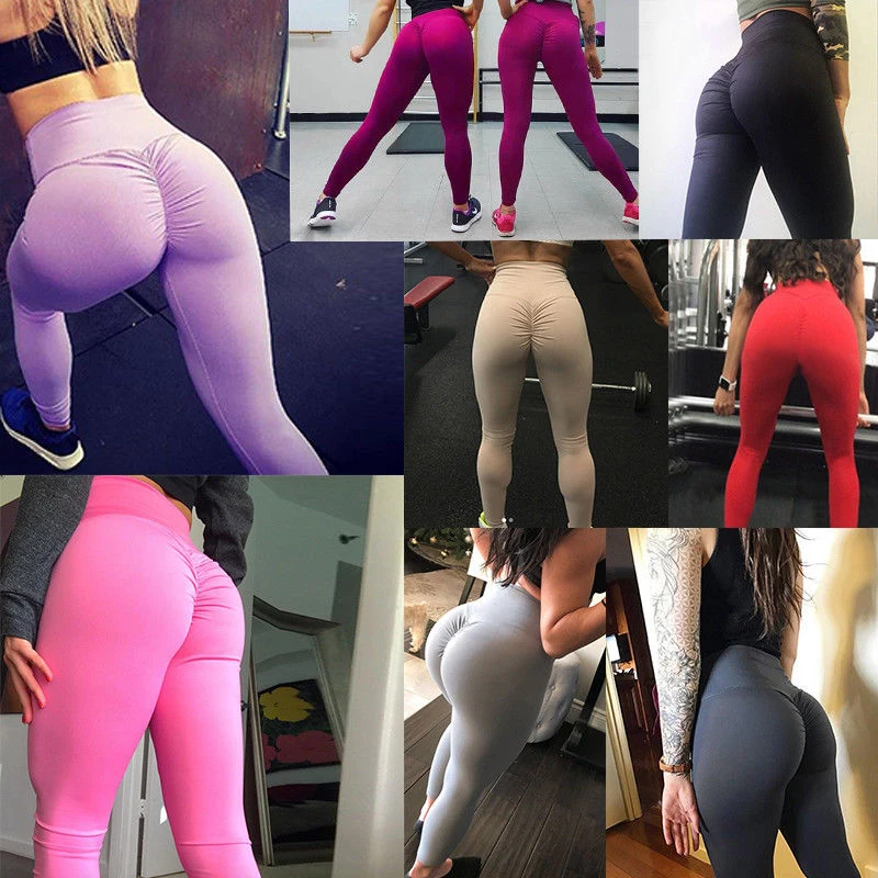 

New Womens Ruched Yoga Pant Leggings 2018 Push Up Leggins Sport Women Fitness High Waist Elastic Tights Sportswear Drop Shipping