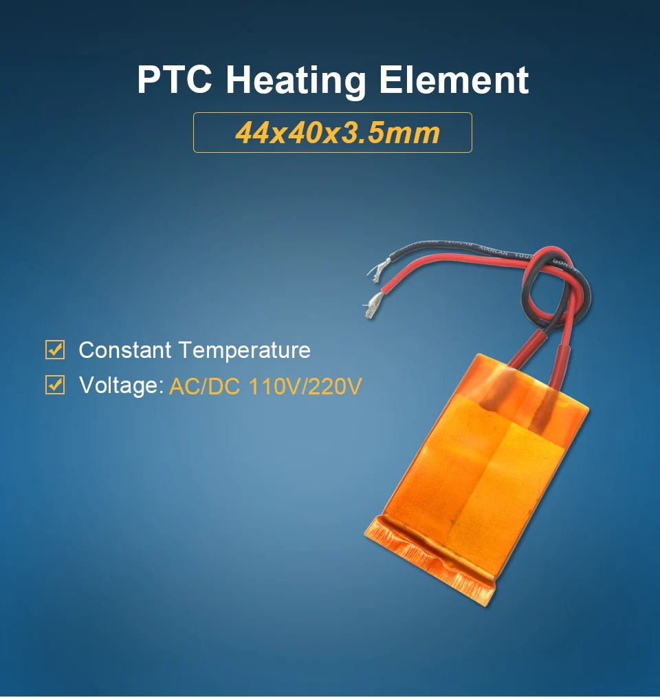 LJXH 2 шт. AC220V/110 в 44x40x3,5 мм PTC нагревательный элемент нагреватель плиты плёнки 170/200/230/270/230 градусов высокой мощности Термостатический
