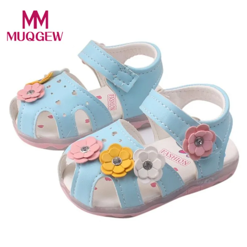 

MUQGEW girls shoes with lights toddler Pink sandals for girl yenido an erkek bebek ayakkab flower girl shoes toddler #@& A