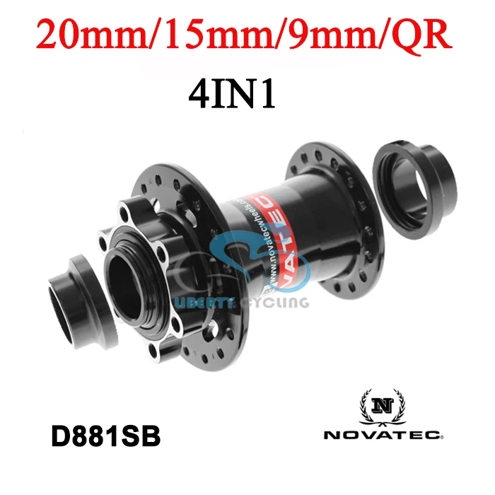 Передняя велосипедная втулка NOVATEC D881SB с 32 отверстиями и черным дисковым
